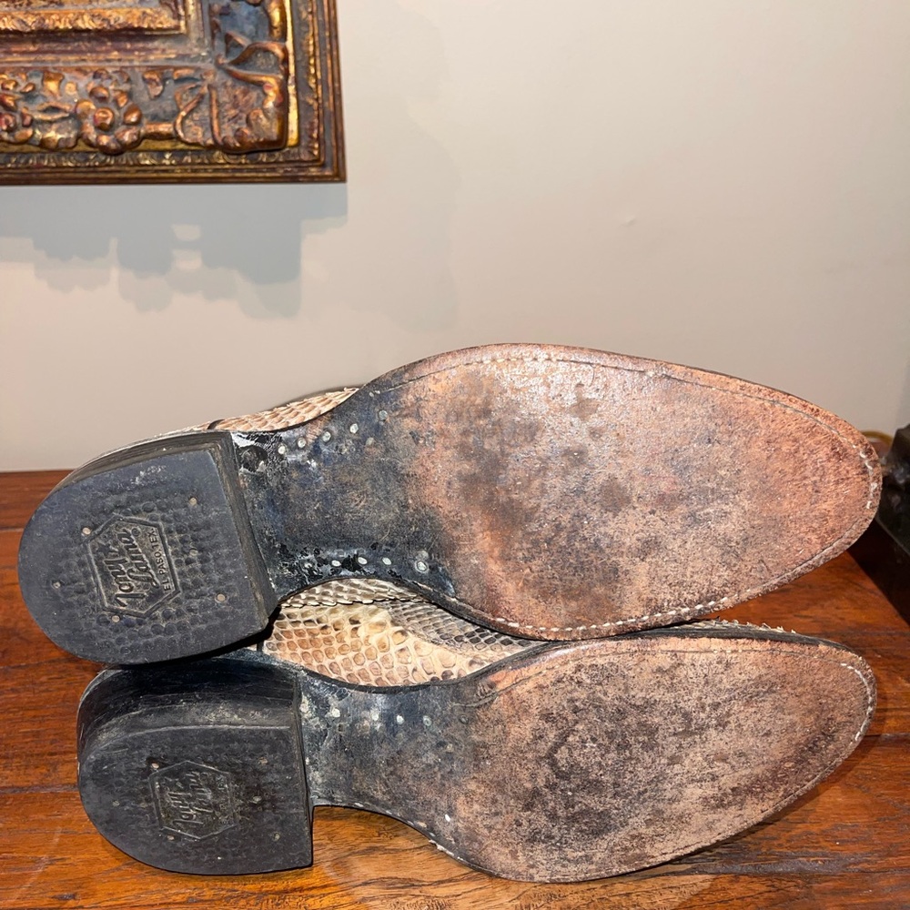 Western Python Snakeskin Cowboy Boots - image 8